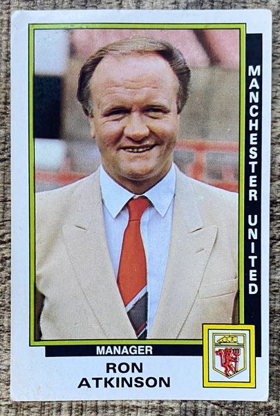 1986 ORIGINAL UNUSED PANINI FOOTBALL 86 STICKER MANCHESTER UNITED RON ATKINSON 184