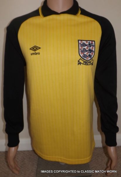 ENGLAND UMBRO 1984 MATCH WORN GOALKEEPERS SHIRT #13