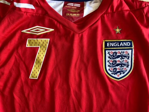 2006-08 ORIGINAL ENGLAND REPLICA AWAY SHIRT (BECKHAM #7) ADULT LARGE