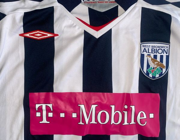 2007/08 ORIGINAL WEST BROMWICH ALBION UMBRO HOME SHIRT ADULT EXTRA LARGE (LONG SLEEVED)