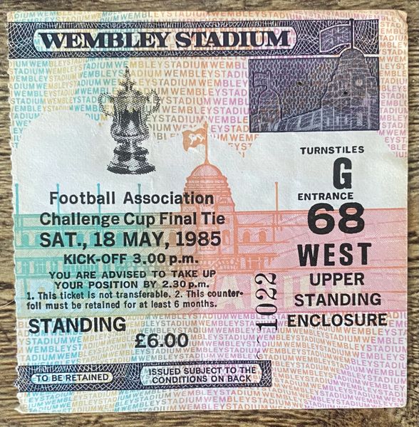 1985 ORIGINAL FA CUP FINAL TICKET MANCHESTER UNITED V EVERTON G68 1022 (MAN UTD ALLOCATION)