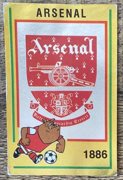 1985 ORIGINAL UNUSED PANINI FOOTBALL 85 STICKER ARSENAL BADGE 7