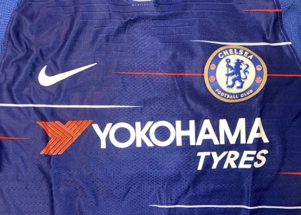 2018/19 ORIGINAL CHELSEA HOME PLAYER ISSUE NIKE VAPORKNIT SHIRT ADULT LARGE (JORGINHO 5)