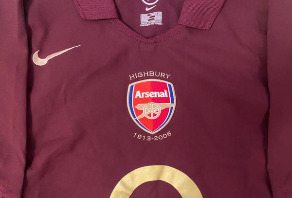 2005/06 ORIGINAL ARSENAL HOME REDCURRANT SHIRT ADULT SMALL (HLEB 13)