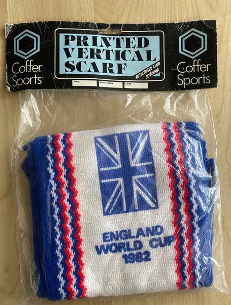 1982 ORIGINAL WORLD CUP ESPANA 82 COFFER SPORTS ENGLAND SCARF AS NEW SEALED
