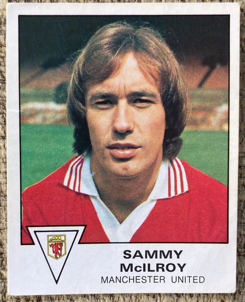 1980 ORIGINAL UNUSED PANINI FOOTBALL 80 STICKER MANCHESTER UNITED SAMMY MCILROY