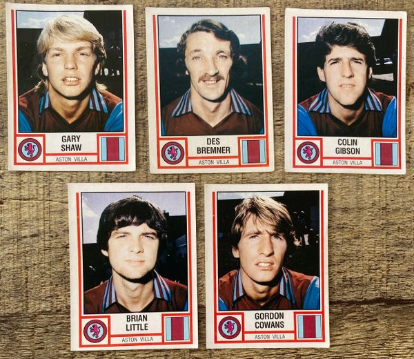 5X 1981 ORIGINAL UNUSED PANINI FOOTBALL 81 STICKERS ASTON VILLA PLAYERS