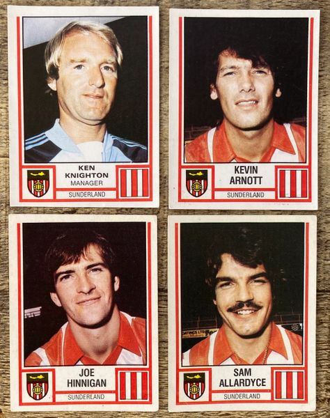 4X 1981 ORIGINAL UNUSED PANINI FOOTBALL 81 STICKERS SUNDERLAND PLAYERS