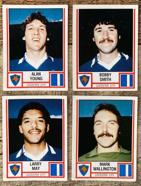 4X 1981 ORIGINAL UNUSED PANINI FOOTBALL 81 STICKERS LEICESTER CITY PLAYERS