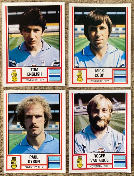 4X 1981 ORIGINAL UNUSED PANINI FOOTBALL 81 STICKERS COVENTRY CITY PLAYERS