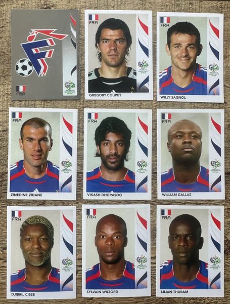 9X 2006 PANINI WORLD CUP GERMANY ORIGINAL FRANCE UNUSED STICKERS INC ZIDANE