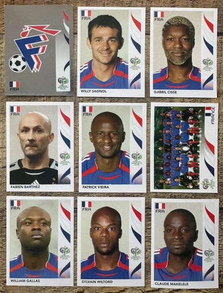 9X 2006 PANINI WORLD CUP GERMANY ORIGINAL FRANCE UNUSED STICKERS