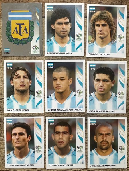 9X 2006 PANINI WORLD CUP GERMANY ORIGINAL ARGENTINA UNUSED STICKERS