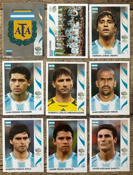 9X 2006 PANINI WORLD CUP GERMANY ORIGINAL ARGENTINA UNUSED STICKERS