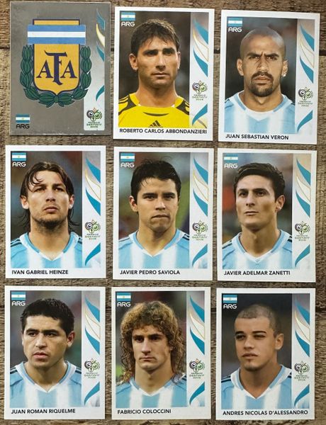 9X 2006 PANINI WORLD CUP GERMANY ORIGINAL ARGENTINA UNUSED STICKERS