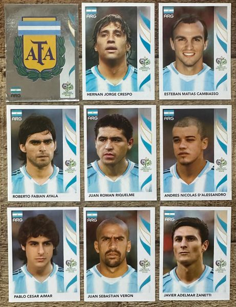 9X 2006 PANINI WORLD CUP GERMANY ORIGINAL ARGENTINA UNUSED STICKERS