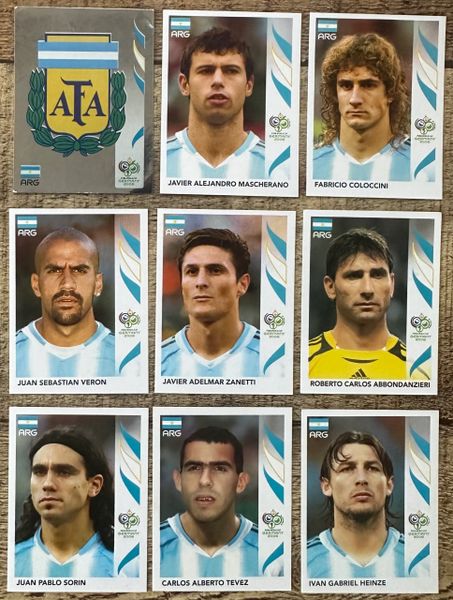 9X 2006 PANINI WORLD CUP GERMANY ORIGINAL ARGENTINA UNUSED STICKERS