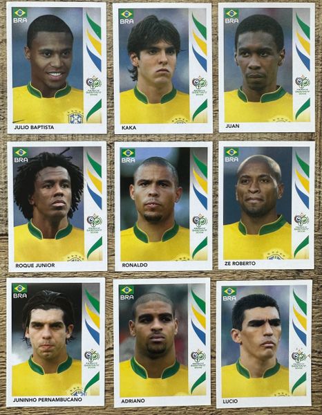 9X 2006 PANINI WORLD CUP GERMANY ORIGINAL BRAZIL UNUSED STICKERS INC RONALDO