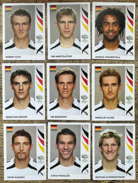 9X 2006 PANINI WORLD CUP GERMANY ORIGINAL GERMANY UNUSED STICKERS