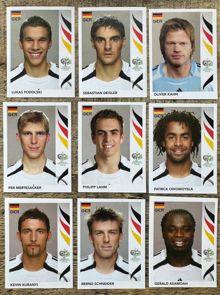 9X 2006 PANINI WORLD CUP GERMANY ORIGINAL GERMANY UNUSED STICKERS