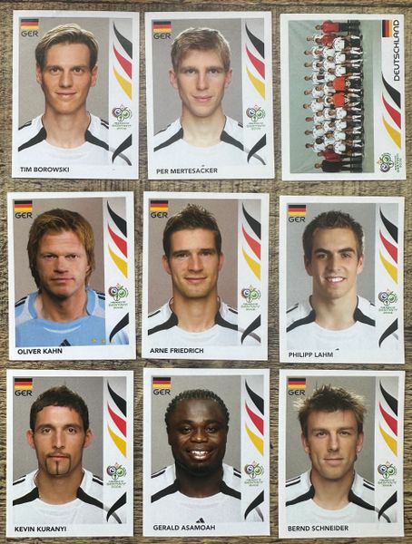 9X 2006 PANINI WORLD CUP GERMANY ORIGINAL GERMANY UNUSED STICKERS