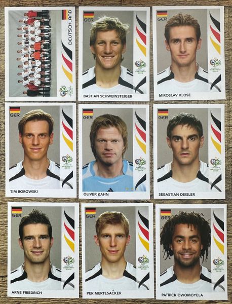 9X 2006 PANINI WORLD CUP GERMANY ORIGINAL GERMANY UNUSED STICKERS