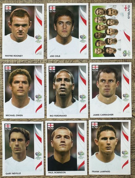 9X 2006 PANINI WORLD CUP GERMANY ORIGINAL ENGLAND UNUSED STICKERS