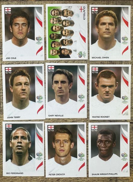 9X 2006 PANINI WORLD CUP GERMANY ORIGINAL ENGLAND UNUSED STICKERS