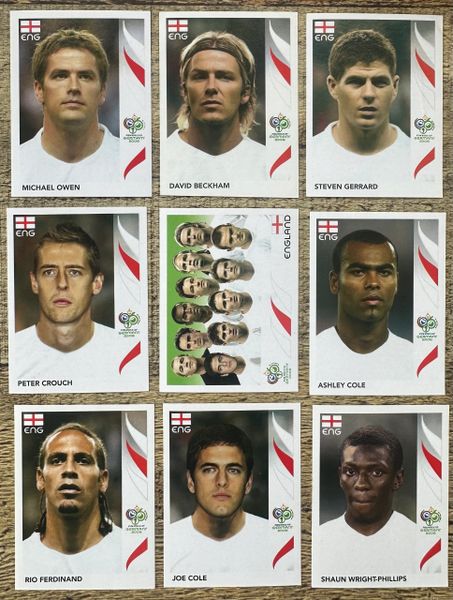 9X 2006 PANINI WORLD CUP GERMANY ORIGINAL ENGLAND UNUSED STICKERS INC BECKHAM