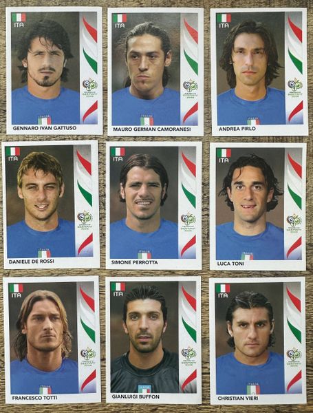 9X 2006 PANINI WORLD CUP GERMANY ORIGINAL ITALY ITALIA UNUSED STICKERS