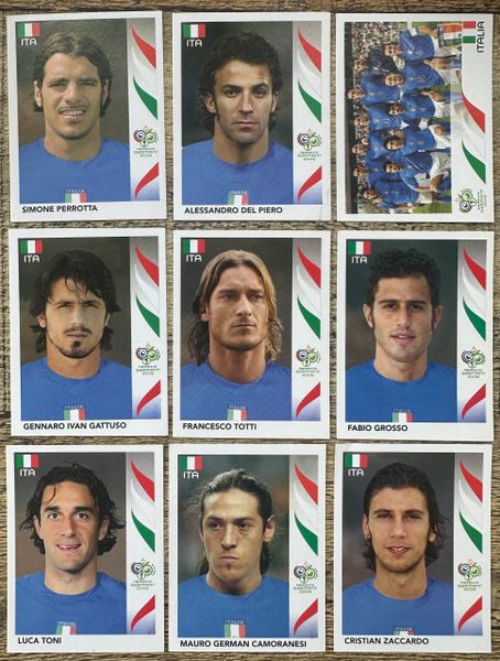 9X 2006 PANINI WORLD CUP GERMANY ORIGINAL ITALY ITALIA UNUSED STICKERS