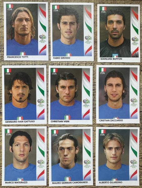9X 2006 PANINI WORLD CUP GERMANY ORIGINAL ITALY ITALIA UNUSED STICKERS