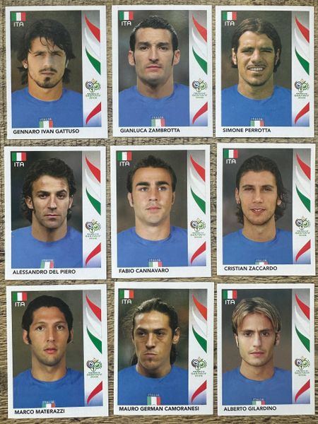 9X 2006 PANINI WORLD CUP GERMANY ORIGINAL ITALY ITALIA UNUSED STICKERS