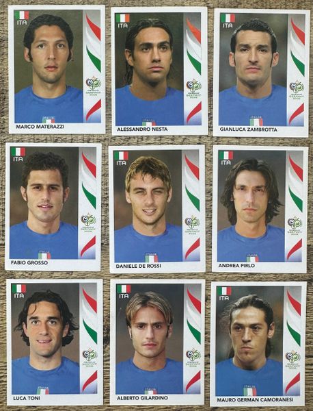 9X 2006 PANINI WORLD CUP GERMANY ORIGINAL ITALY ITALIA UNUSED STICKERS