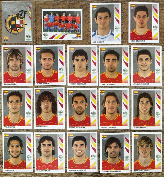 19X 2006 PANINI WORLD CUP GERMANY ORIGINAL COMPLETE SPAIN ESPANA TEAM UNUSED STICKERS