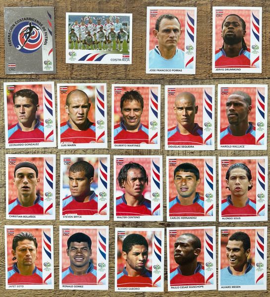 19X 2006 PANINI WORLD CUP GERMANY ORIGINAL COMPLETE COSTA RICA TEAM UNUSED STICKERS