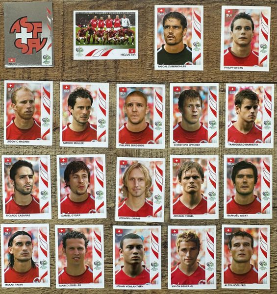 19X 2006 PANINI WORLD CUP GERMANY ORIGINAL COMPLETE SWITZERLAND HELVETIA TEAM UNUSED STICKERS