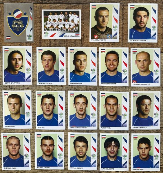 19X 2006 PANINI WORLD CUP GERMANY ORIGINAL COMPLETE SERBIA SRBIJA CRNA GORA TEAM UNUSED STICKERS