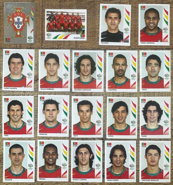 19X 2006 PANINI WORLD CUP GERMANY ORIGINAL COMPLETE PORTUGAL TEAM UNUSED STICKERS