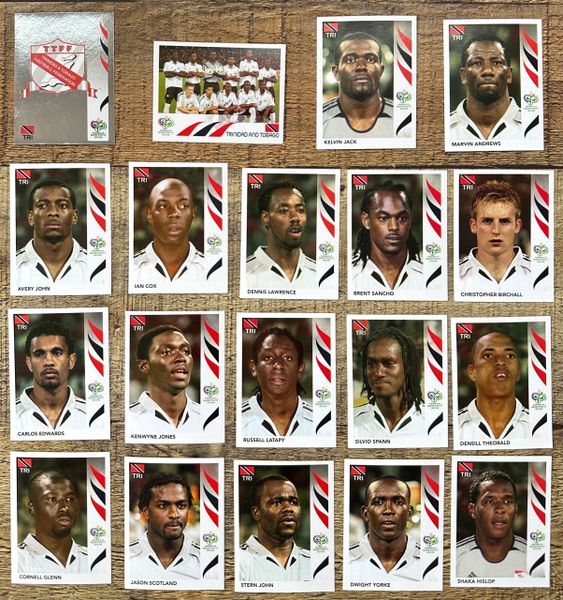 19X 2006 PANINI WORLD CUP GERMANY ORIGINAL COMPLETE TRINIDAD AND TOBAGO TEAM UNUSED STICKERS