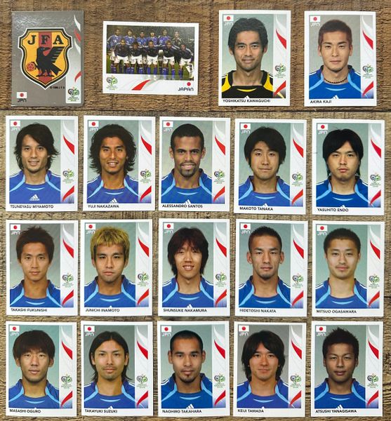 19X 2006 PANINI WORLD CUP GERMANY ORIGINAL COMPLETE JAPAN TEAM UNUSED STICKERS