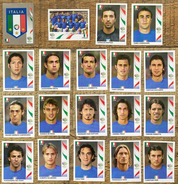 19X 2006 PANINI WORLD CUP GERMANY ORIGINAL COMPLETE ITALY ITALIA TEAM UNUSED STICKERS