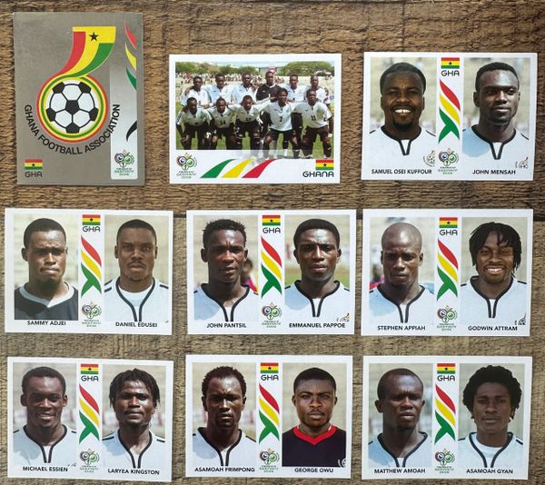 9X 2006 PANINI WORLD CUP GERMANY ORIGINAL GHANA TEAM UNUSED STICKERS