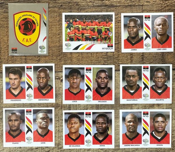 9X 2006 PANINI WORLD CUP GERMANY ORIGINAL ANGOLA TEAM UNUSED STICKERS