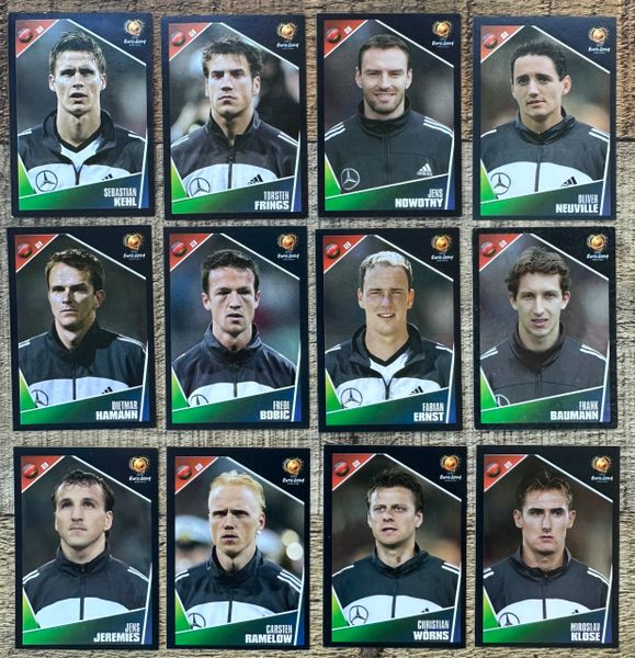 12X EURO 2004 PANINI ORIGINAL GERMANY TEAM UNUSED STICKERS