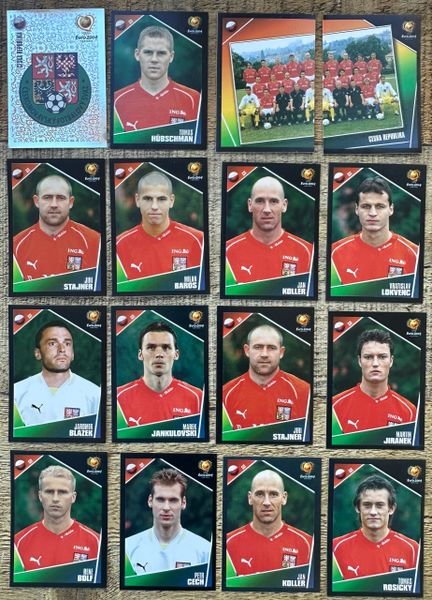 16X EURO 2004 PANINI ORIGINAL CZECH REPUBLIC TEAM UNUSED STICKERS