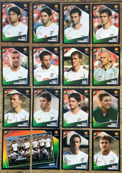 16X EURO 2004 PANINI ORIGINAL BULGARIA TEAM UNUSED STICKERS