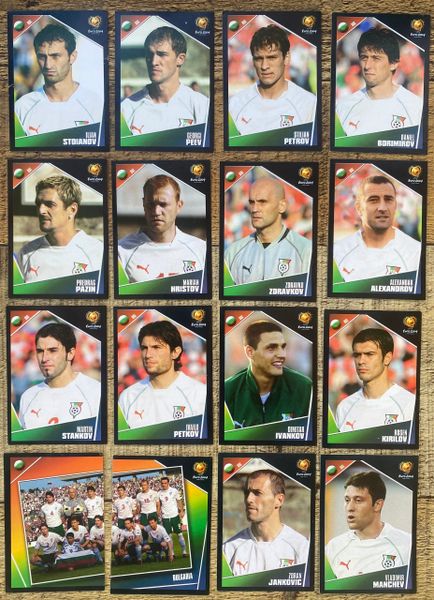 16X EURO 2004 PANINI ORIGINAL BULGARIA TEAM UNUSED STICKERS