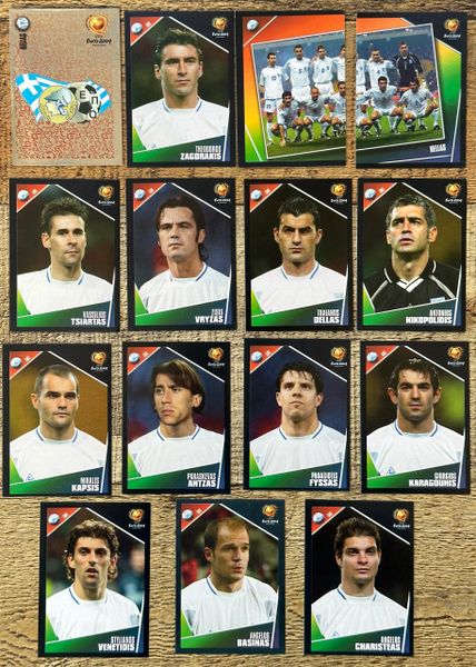 15X EURO 2004 PANINI ORIGINAL GREECE HELLAS TEAM UNUSED STICKERS