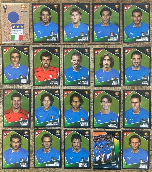 20X EURO 2004 PANINI ORIGINAL ITALY ITALIA TEAM UNUSED STICKERS